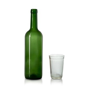 Бутылка стеклянная для вина Bordeaux зелёная, 750 мл - фото 4708